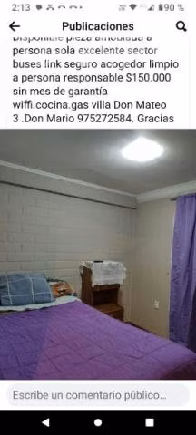 Pieza amoblada
