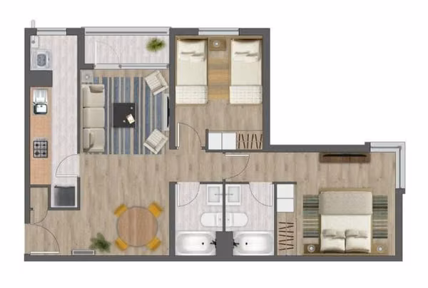 Arriendo Nuevo departamento en Valle Volcanes