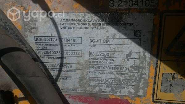 Retroexcavadora JCB 3C, cilindro hidráulico