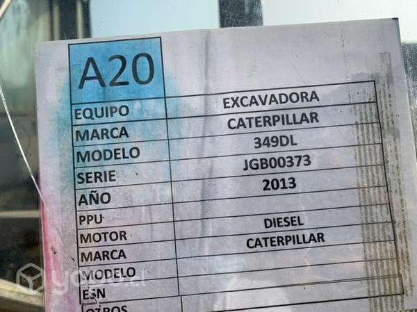 Cat 349D excavadora, mando final completo