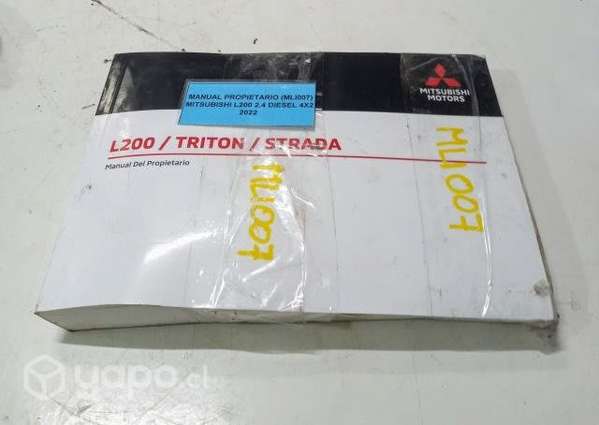 Manual Propietario (MLI007) Mitsubishi L200 2.4 Di