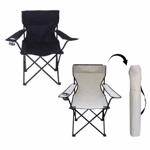 Silla camping con porta vasos