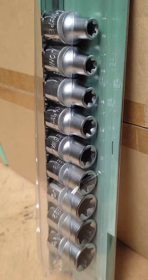 Juego de dados torx hembra 9 piezas
