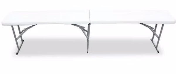 Banca plegable 182 cms blanca