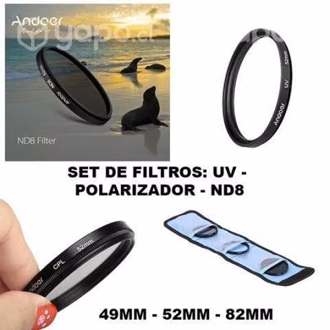 Set de filtros : UV - Polarizador - ND8