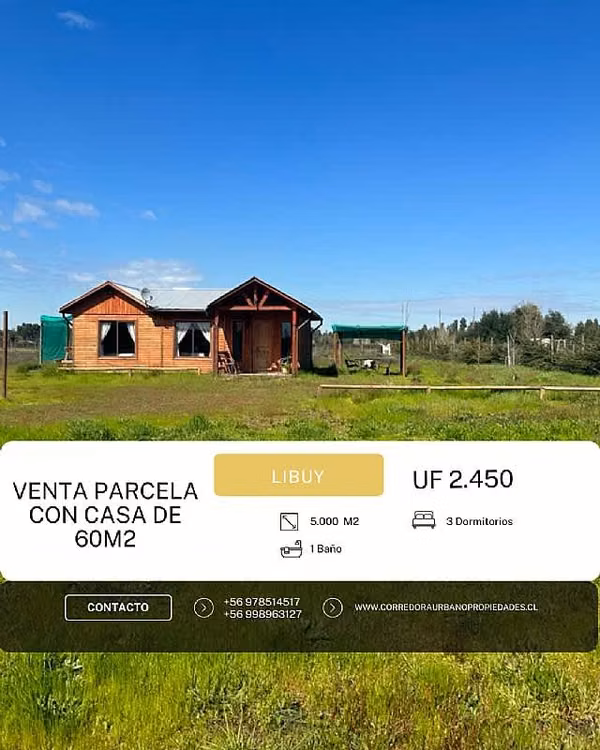 Parcela VENTA PARCELA LIBUY CASA AMOBLADA