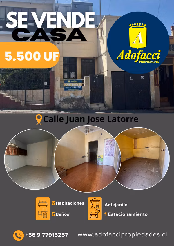 Casa, Calle Juan Jose latorre con Avenida Argentina