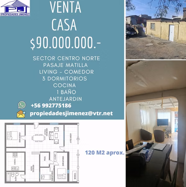 VENTA CASA ESQUINA 3 DORMITORIOS