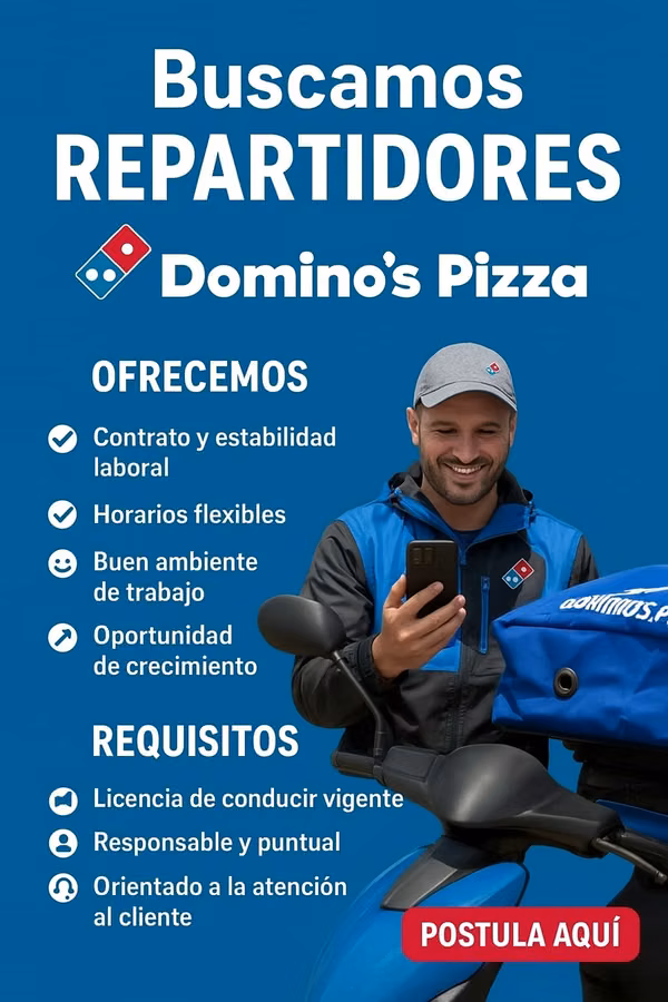 Repartidor/a Domino's pizzas Maipu - Part time