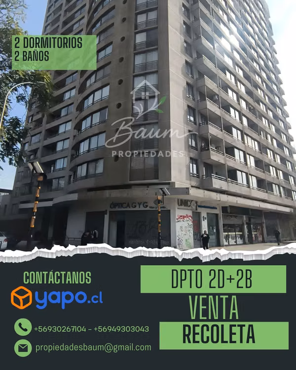 Departamento 2D+2B Recoleta
