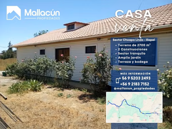  Terreno con Casa en Venta – Choapa Lindo, Illapel
