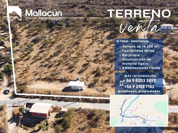 Terreno en El Tebal – 1,42 Hectáreas con Construcción y Agua de Riego