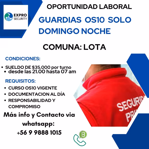 guardia os10 solo domingo noche 35.000