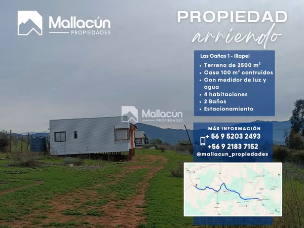 Casa en ARRIENDO - Las Cañas, Illapel