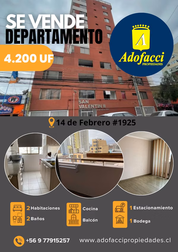 Departamento 14 de Febrero Ed. San Valentín II
