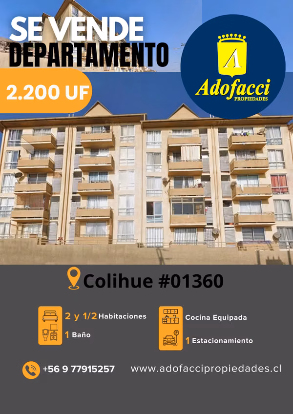 Departamento Edificio Huanchaca Sector Sur