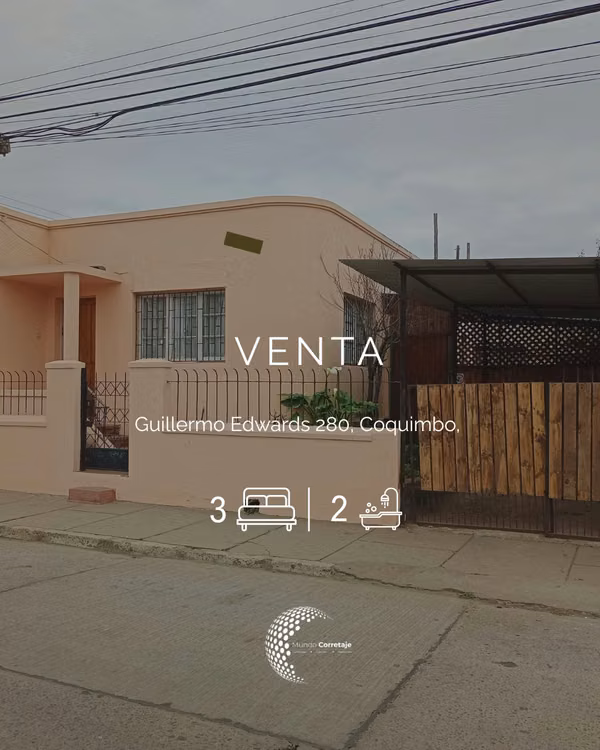 Casa en venta 3 dormitorios , 2 baños - sector El Llano, Coquimbo.