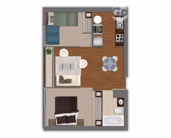 Departamento en venta de 2 dorm( Estación Central )