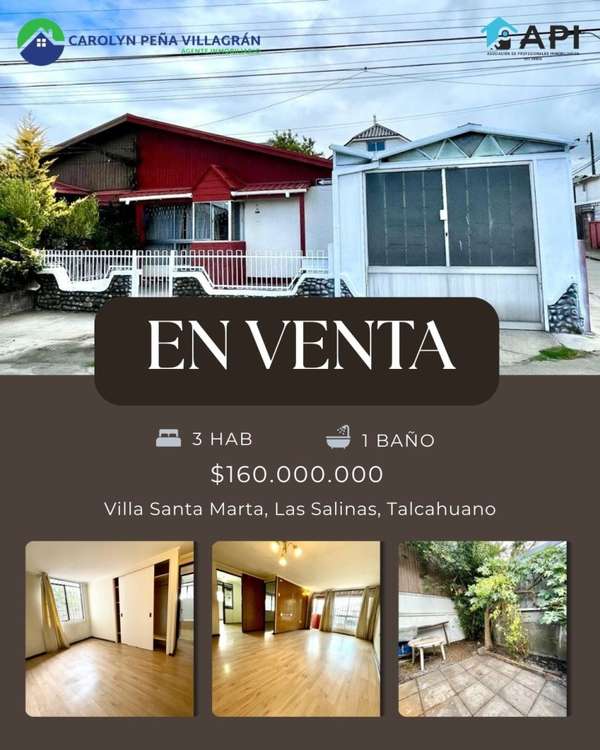 CASA 3 DORMITORIOS LAS SALINAS, TALCAHUANO