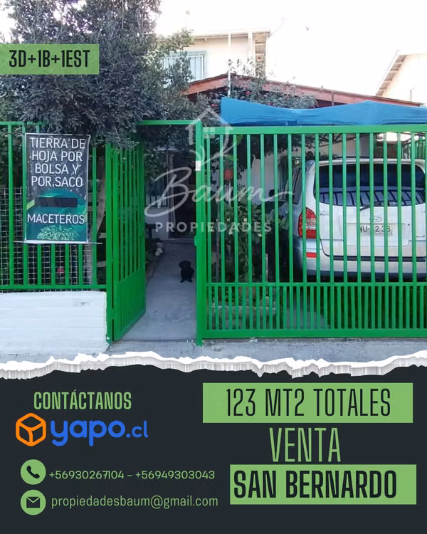 OPORTUNIDAD UNICA casa 2 pisos con gran patio trasero-SAN BERNARDO