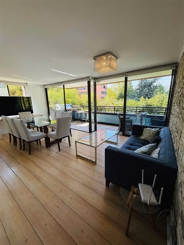 Depto. en arriendo amoblado de 4 dorm. 3 baños en Las Condes