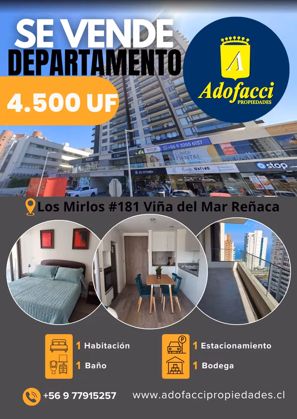 Departamento completamente amoblado, Reñaca