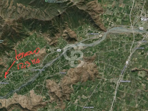 Terreno de 1,2 Ha en Coltauco, a orilla de carretera