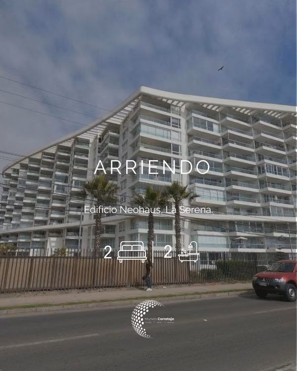 Departamento en arriendo 2D, 2B y estacionamiento, hasta Diciembre - Avda. del Mar, La Serena.