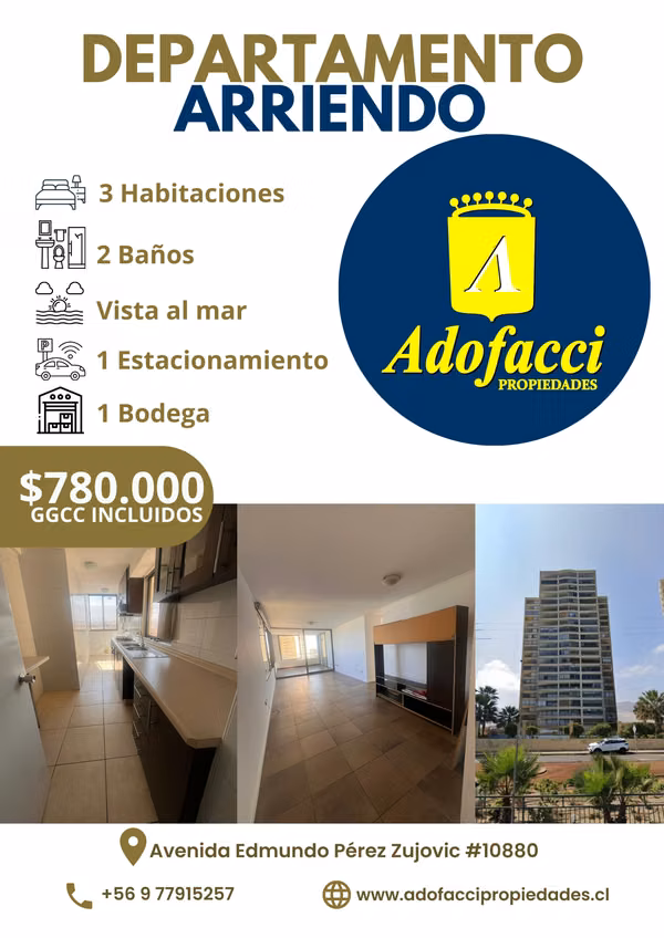 Departamento, Condominio Bordemar, Sector Norte