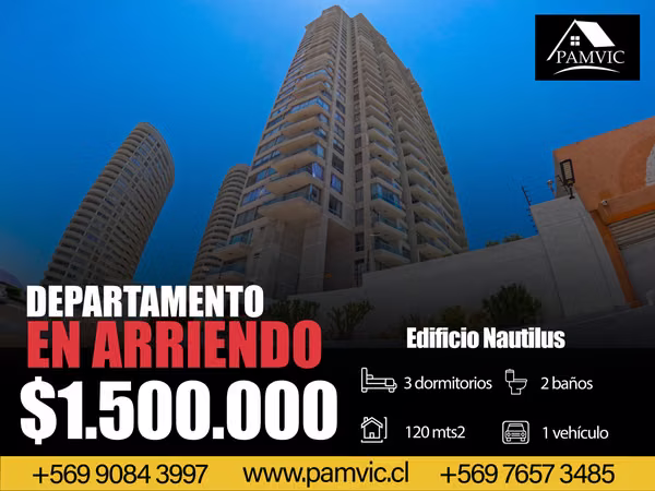 Departamento Amoblado en Arriendo en Edificio Nautilus