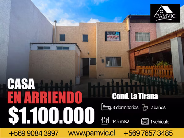 Casa en Arriendo en Condominio La Tirana