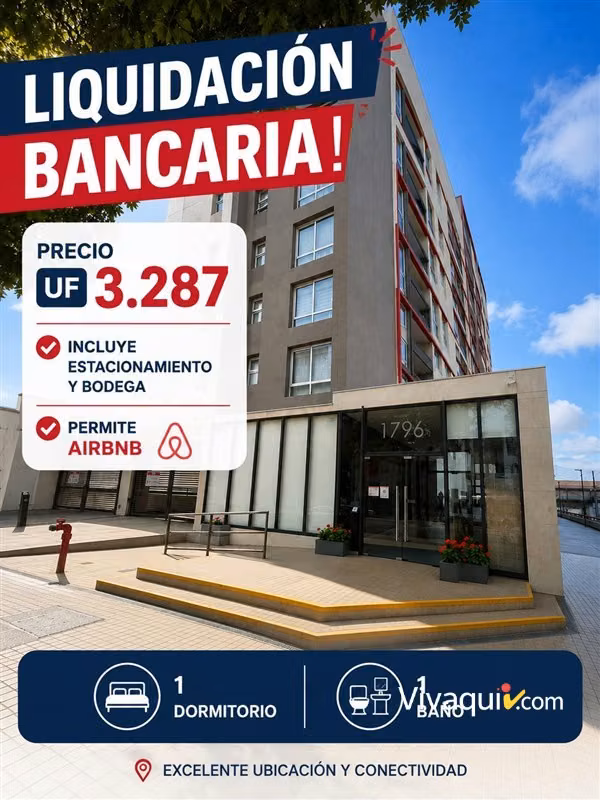 Departamento en venta de 1 dorm. en Ñuñoa