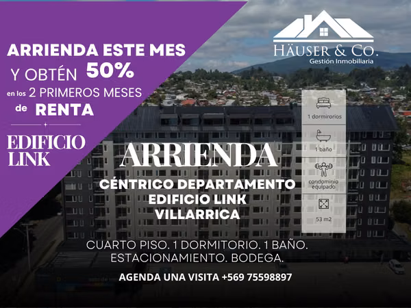 NUEVO Departamento 1 DORM Villarrica Centro