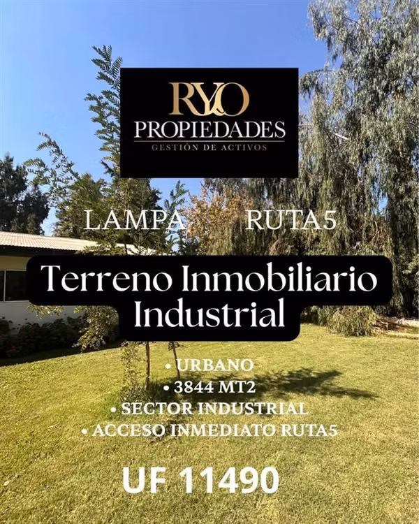 OPORTUNIDAD TERRENO 3844MT2, LAMPA. RUTA5.