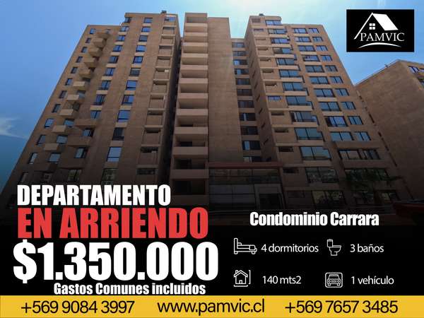 Departamento en Arriendo en Condominio Carrara