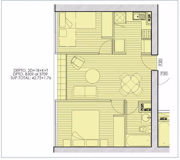 Venta, DEPARTAMENTO, Estación Central. 2D/1B