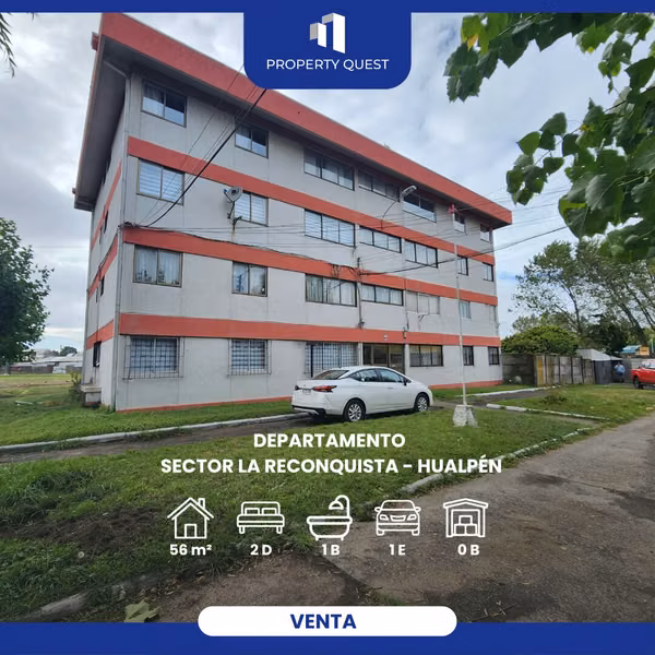 VENTA DEPTO 2D(3D)+1B CON ESTACIONAMIENTO HUALPÉN
