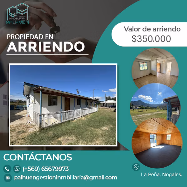 Se arrienda hermosa casa 2D 1B en La Peña, Nogales