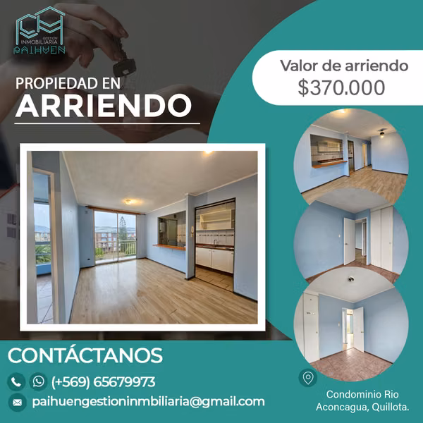 Se arrienda hermoso departamento 3D 1B en Quillota