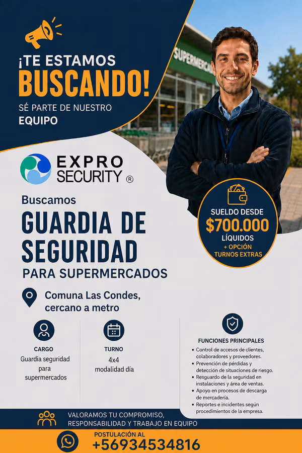 guardia os10 para supermercado en las condes 700.000 liquidos