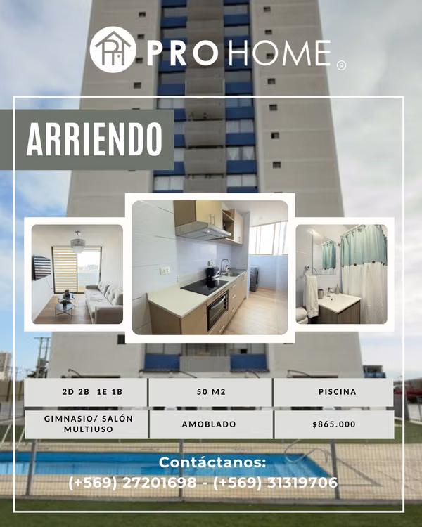 Arriendo de Departamento Amoblado 2D+2B+1E+1B – Ideal Empresas - Antofagasta