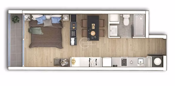 Departamento en venta de 1 dorm. en Santiago