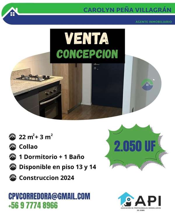 DEPARTAMENTO VENTA, CONCEPCIÓN COLLAO, HOME STUDIO