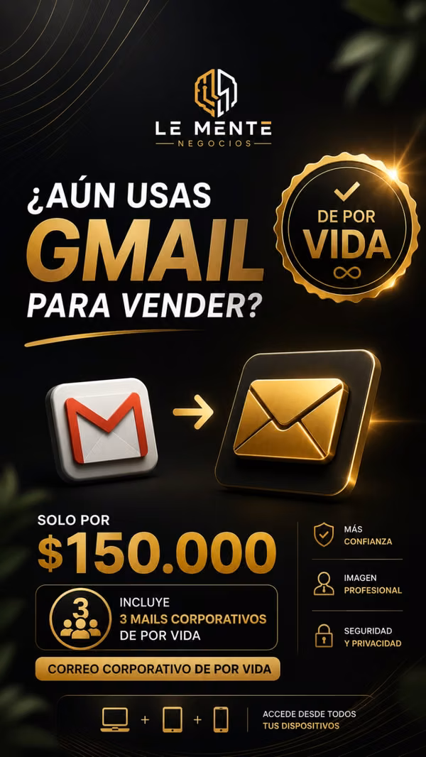 3 MAILS CORPORATIVO DE POR VIDA