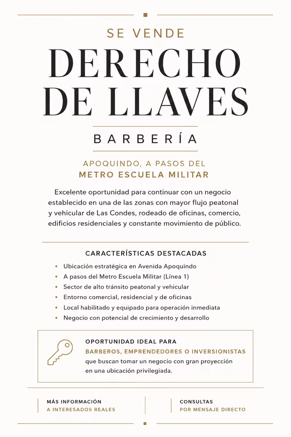Derecho a llaves Barberia