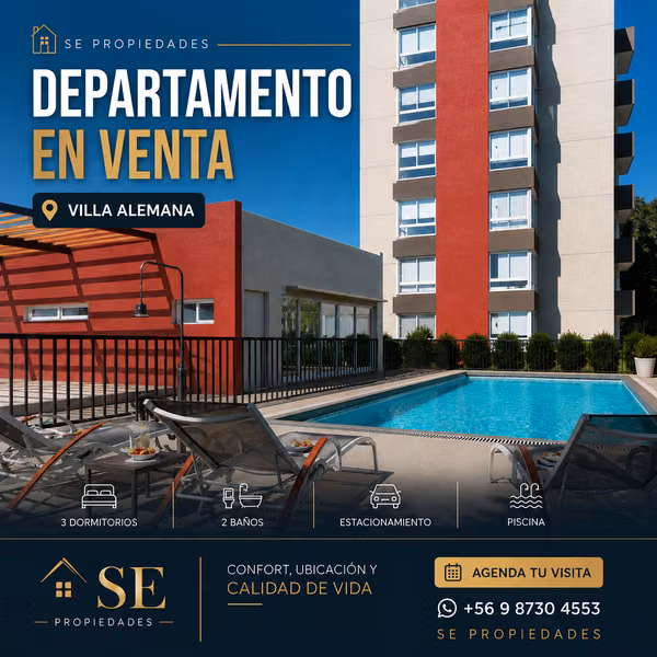 OFERTA Vendo Depto. NUEVO 3D-2B-E-B en Condominio V. Alemana