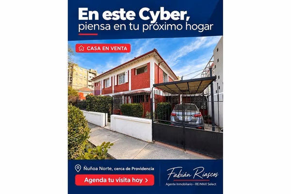 Se vende casa 4d+3b+1 est. ñuñoa