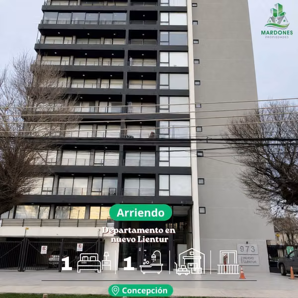 SE ARRIENDA DEPARTAMENTO EN EDIFICIO NUEVO LIENTUR CONCEPCIÓN.