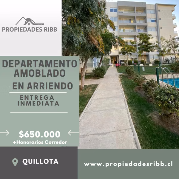 Se Arrienda Departamento Amoblado en Quillota