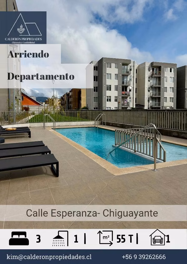 Arriendo departamento en Condominio Doña Josefina, Manuel Rodríguez con Calle Esperanza, Chiguayante